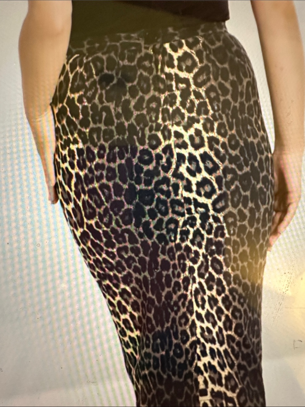 Hell Bunny Leopard Print Pencil Skirt - Black and Tan - Picture 8 of 11